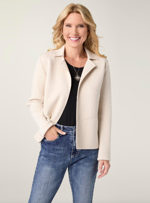 Heavenly-Luxe Notch Collar Cardigan