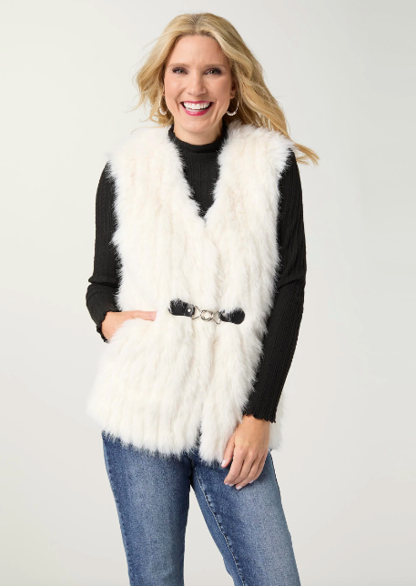 Cordova Faux Fur Vest with Front Closure