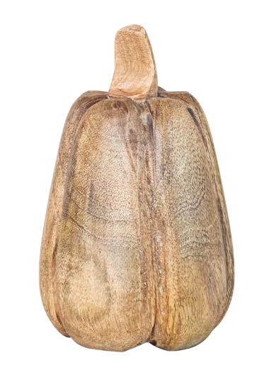 Carved Mango Wood Pumpkin