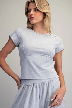 Mineral Washed Solid Cropped T-Shirt