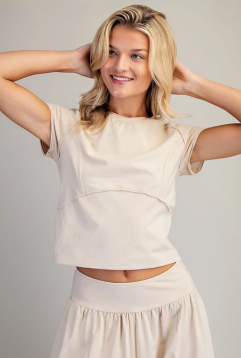 Mineral Washed Solid Cropped T-Shirt