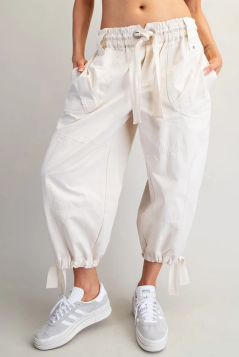 Mineral Washed Tied Cuff Jogger Pants