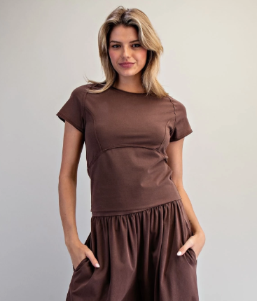 Mineral Washed Solid Cropped T-Shirt