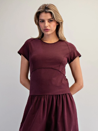 Mineral Washed Solid Cropped T-Shirt