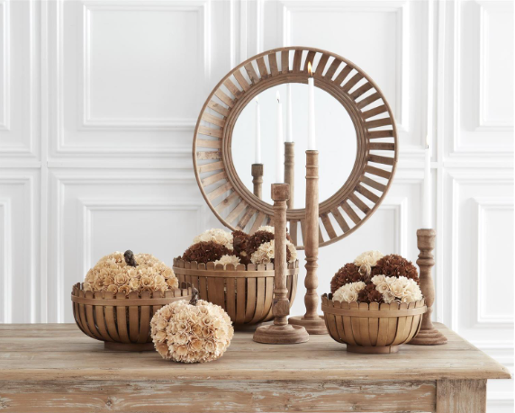 Brown Wood Candleholders