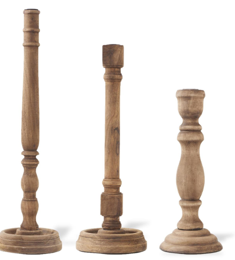 Brown Wood Candleholders