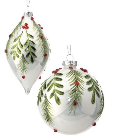 Glass Berry & Leaf Ornament