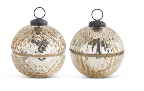 Glass Ornament Lid Candle