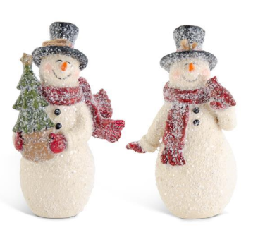 Glitter Vintage Snowman Oranament