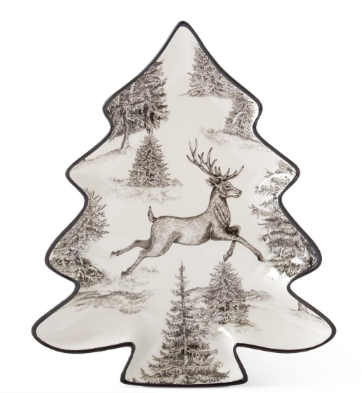 White & Black Deer Dishes