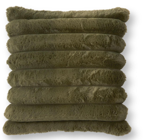 Dark Green Vegan Fur Pillow- 18 inches