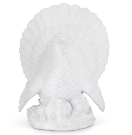 Glossy White Resin Turkey- 13 inch