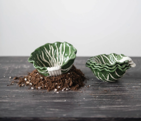 Hand-Painted Stoneware Cabbage Bowls