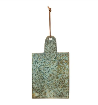 Stoneware Cheese/Cutting Board w/ Leather Tie