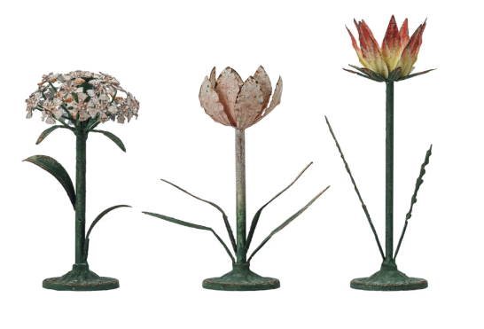Painted Metal Vintage Reproduction Toleware Taper