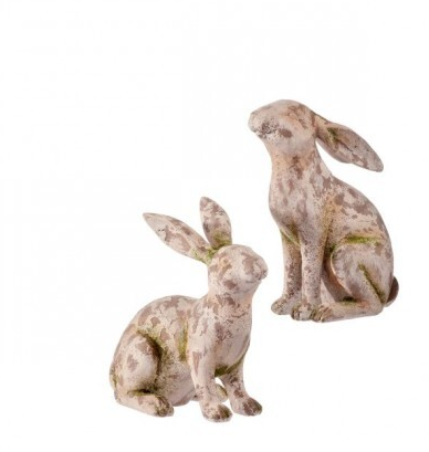 8.5"-9" Resin Mossed Bunny