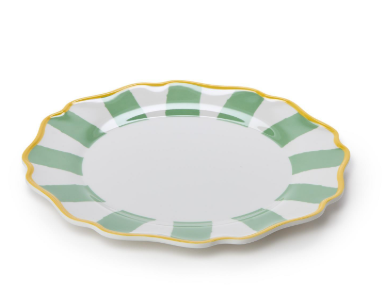 Green Striped Salad/Dessert Plates