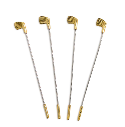 Gold Golf Club Stirrers in Gift Card