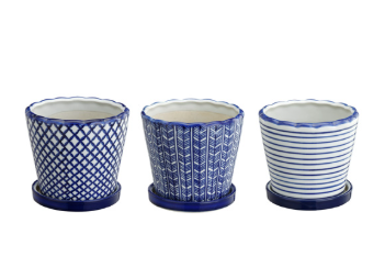 Small Blue/White Planter With Sauce