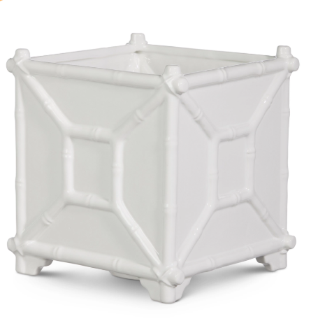 White Bamboo Planter
