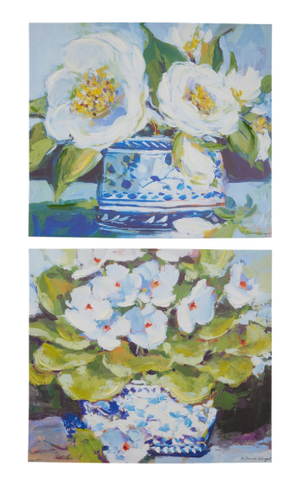 White Floral in Chinoiserie Wall Art