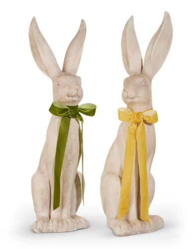 Concrete Look Rabbit with Bow