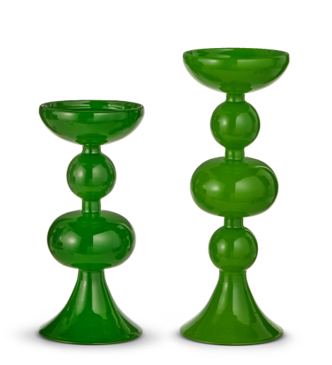 Shades of Green Candle Holders