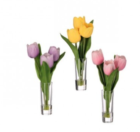 8" Spring Tulip Illusion Bud Vase