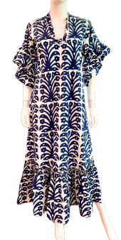 Navy Ikat Block Dress