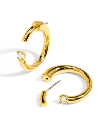 Front Post Crystal Hoop Earring