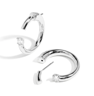 Front Post Crystal Hoop Earring