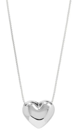 Puffy Heart Pendant Short Necklace
