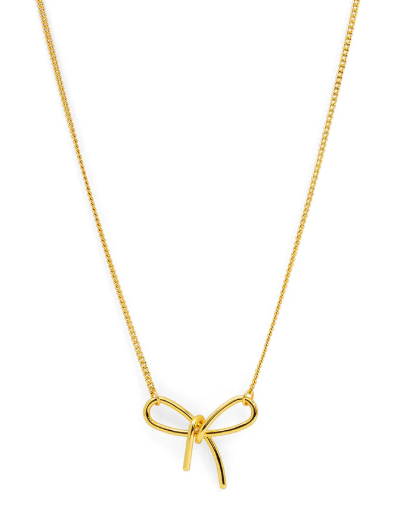 Bow Snake Chain Short Necklace