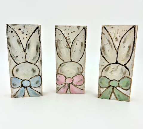 Bunny w/ Bow Block Sign