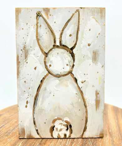 Ivory and Gold Bunny Block