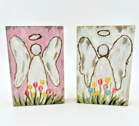 Angel w Flowers Table Sign