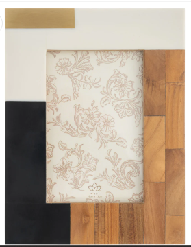 Resin & Wood Frame Color Block Rectangle