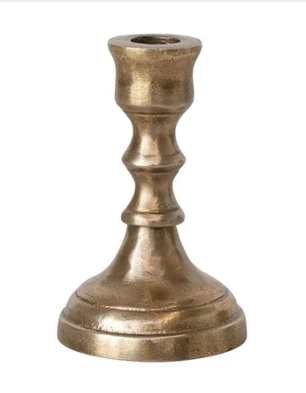 Cast Aluminum Taper Holder, Antique Brass Finish
