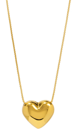 Puffy Heart Pendant Short Necklace