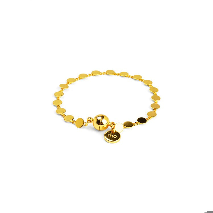 Dot Disc Chain Magnet Bracelet